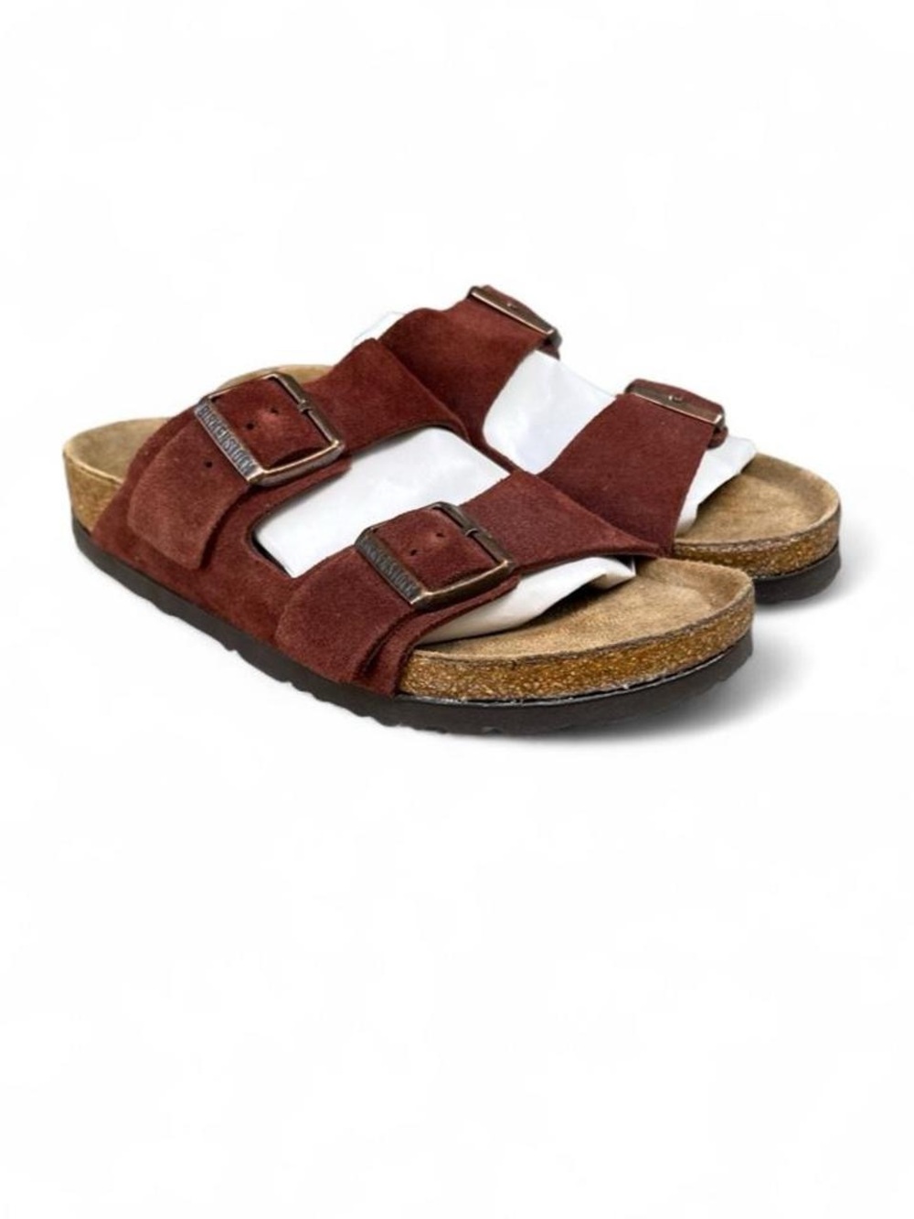 Birkenstock Arizona Rich Burgundy Suede Soft Footbed Sandals EU 38 US Womens 7 N